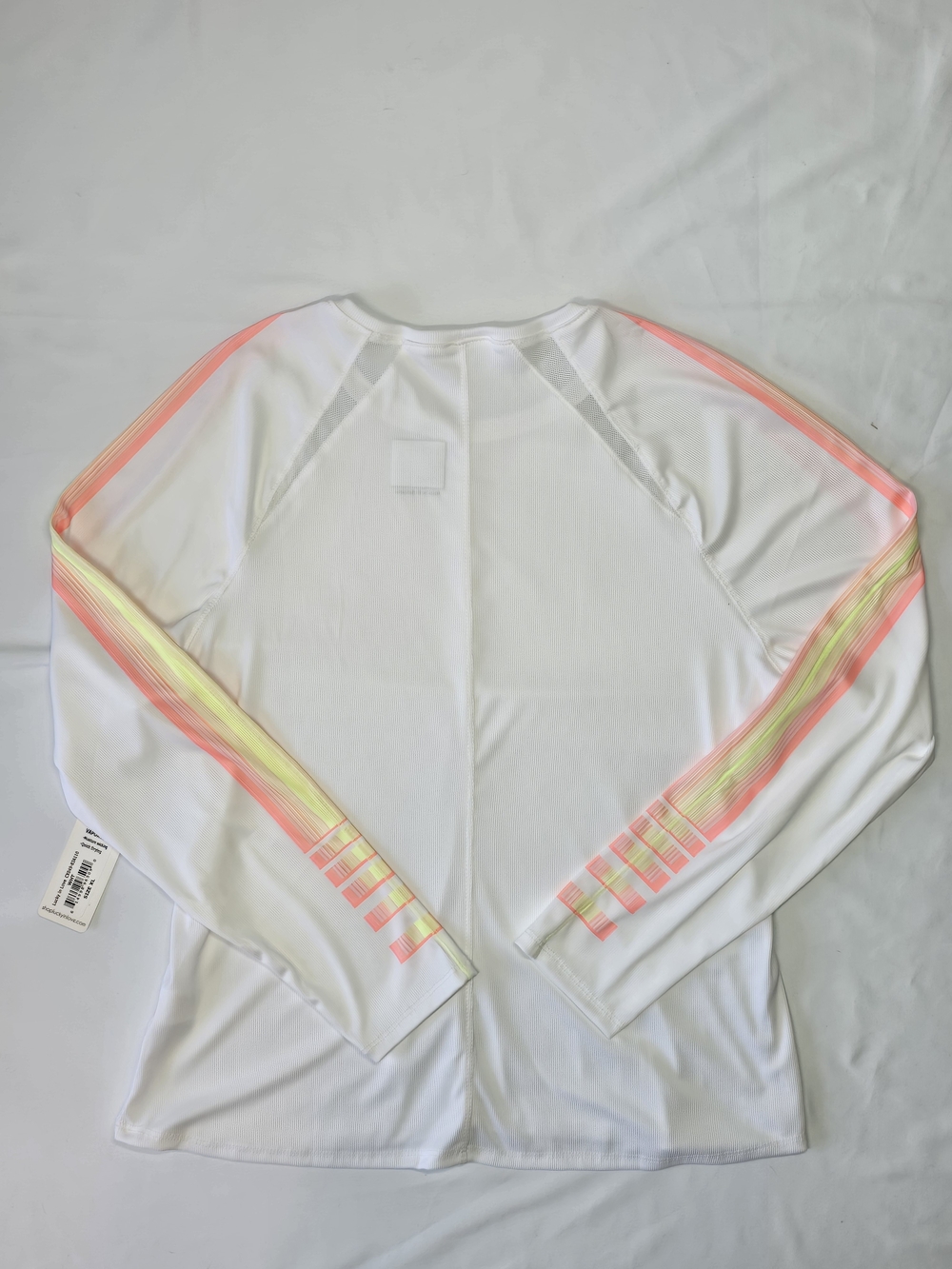Lucky in Love VaporTex Neon Stripe Long Sleeve Activewear Top White XL NWT - Picture 10 of 13